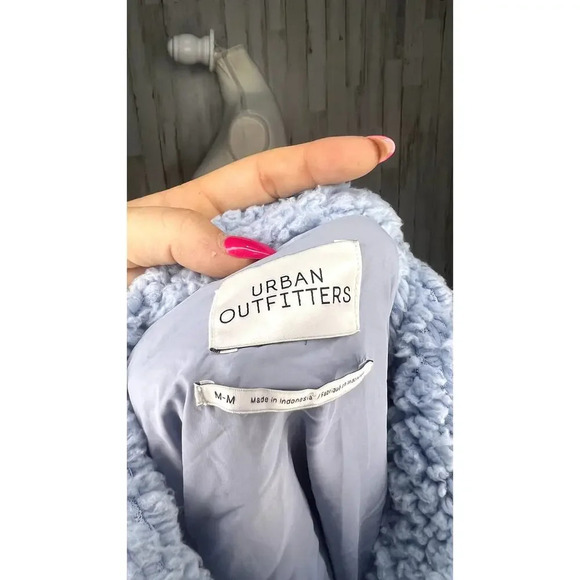 Urban Outfitters Women's Size‎ Medium Blue Casual Winter Sherpa Full Zip Jacket - Picture 7 of 7